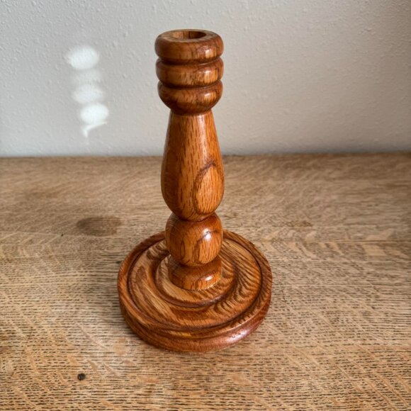Solid Wood Taper Candle Holder, Rustic Decorative Accent, Primitive Home Decor - Picture 5 of 5